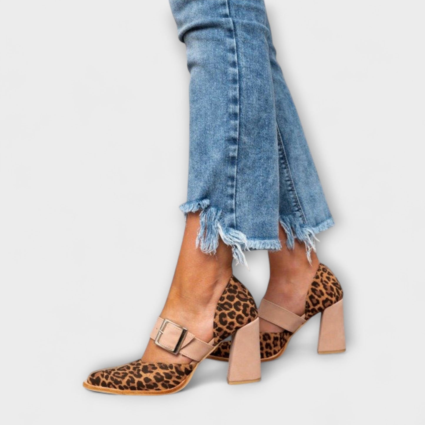 Jessica – Leopardenmuster-Chunky-Heels