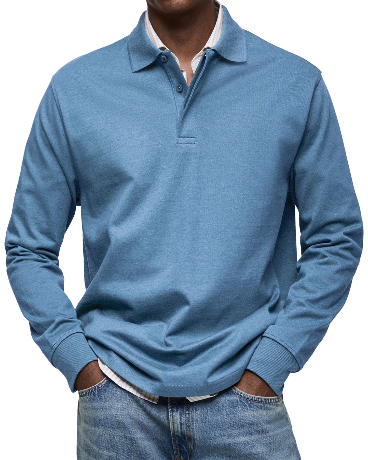Maleko | Lässiges Langarm-Poloshirt