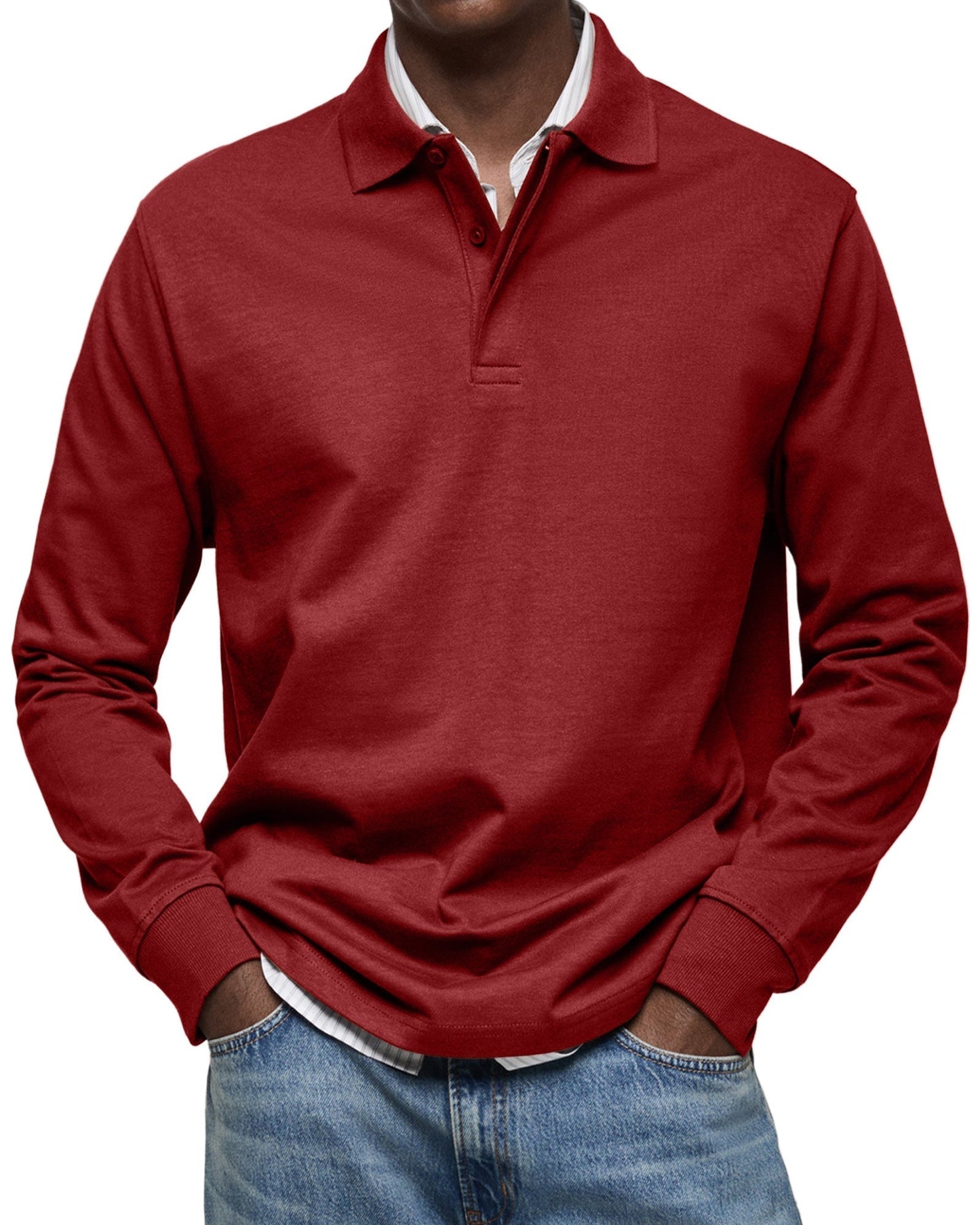 Maleko | Lässiges Langarm-Poloshirt