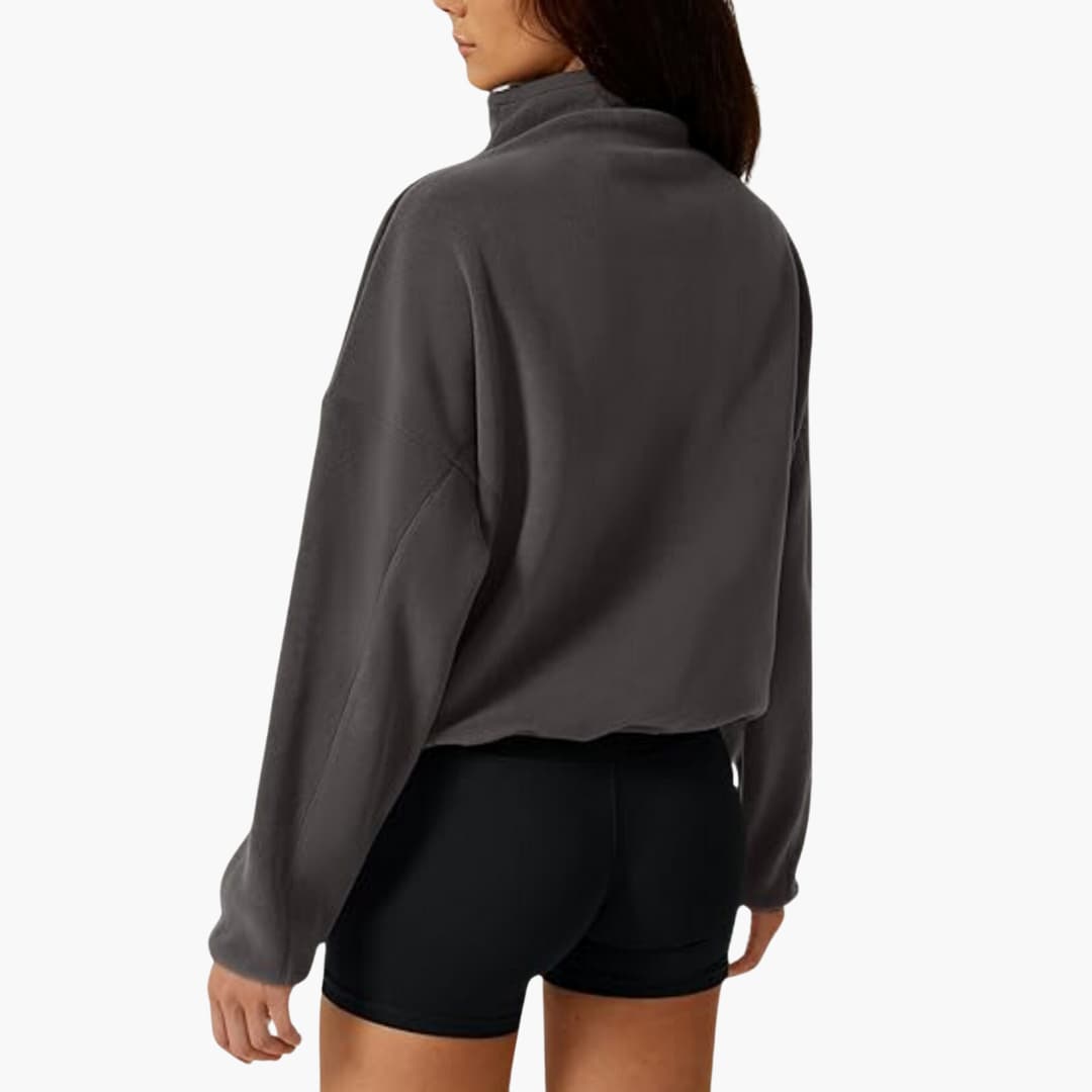 Halb-Zip Fleece-Sweatshirt für Damen