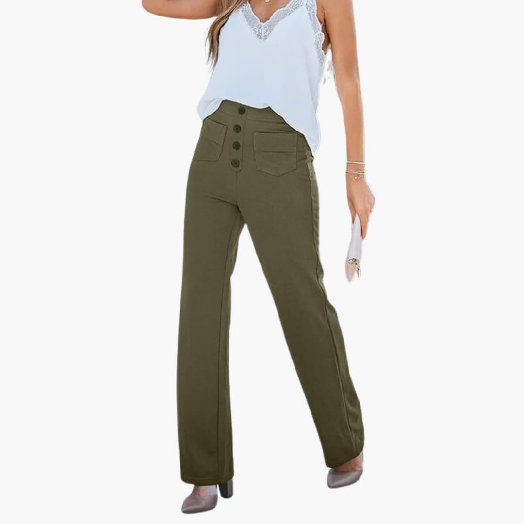 Hohe Taille Stoffhose für Damen