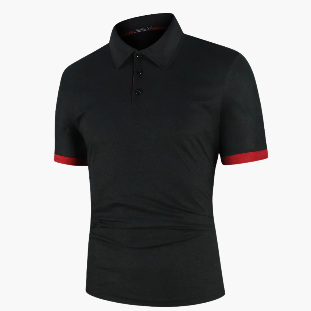 Geripptes Poloshirt mit Kontrast für Herren