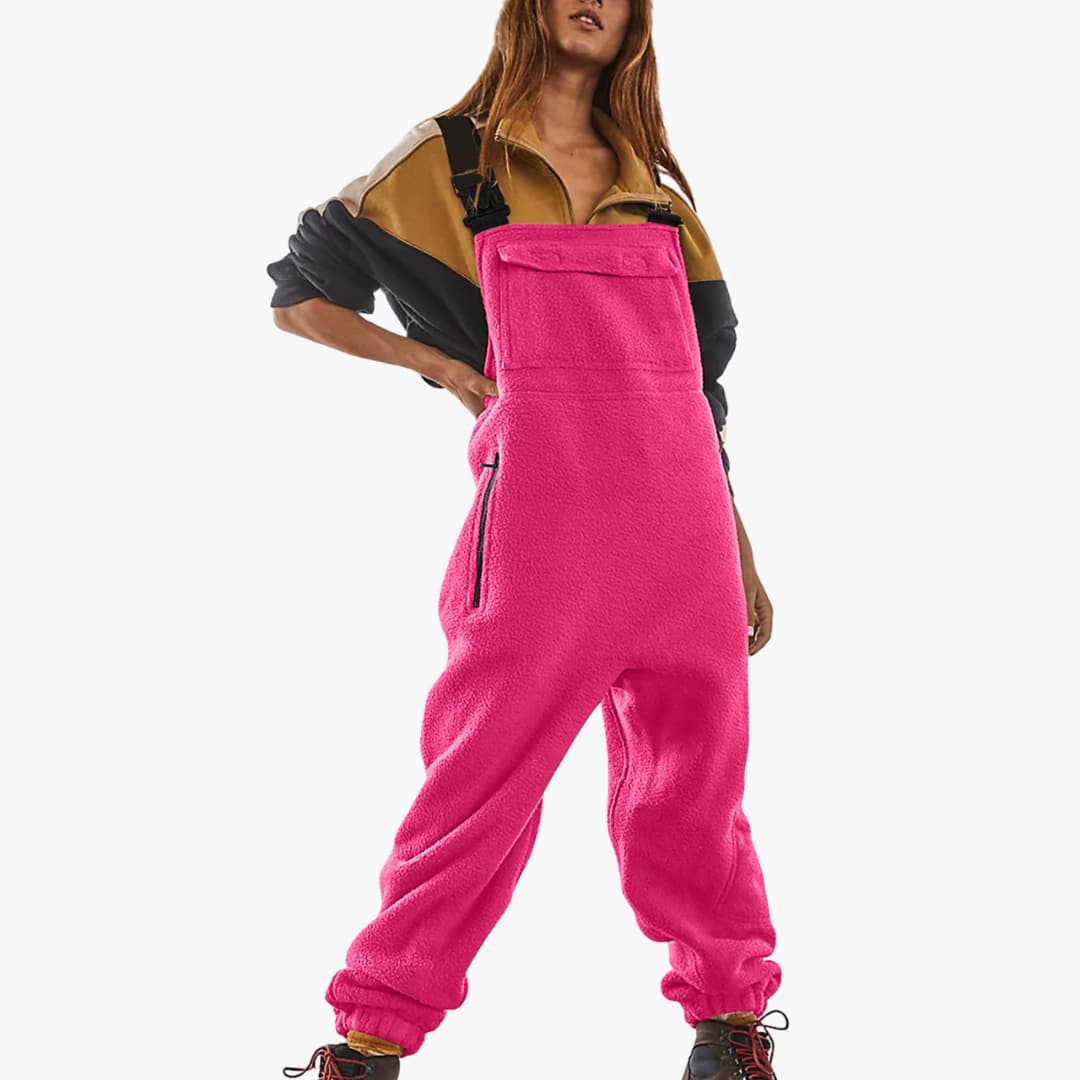 Fleece Latzhose mit Trägern für Damen