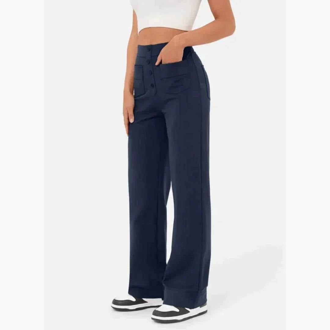 Hohe Taille Stoffhose für Damen