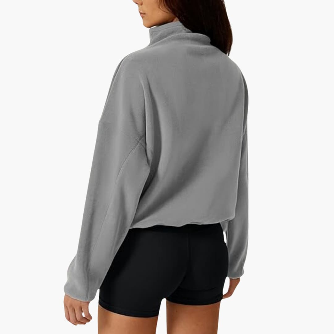 Halb-Zip Fleece-Sweatshirt für Damen