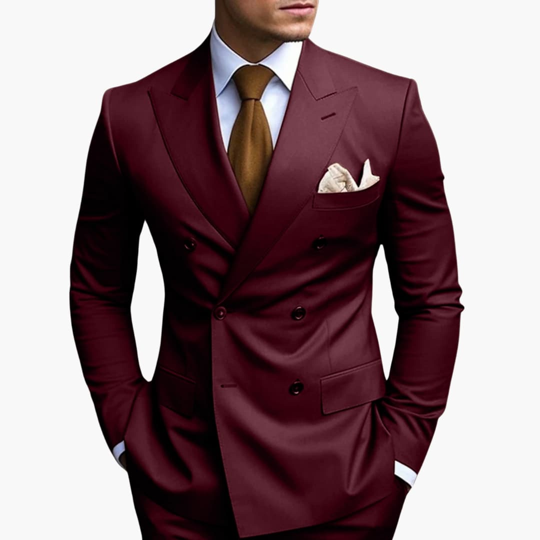 Doppelreihiger Slim Fit Anzug für Herren