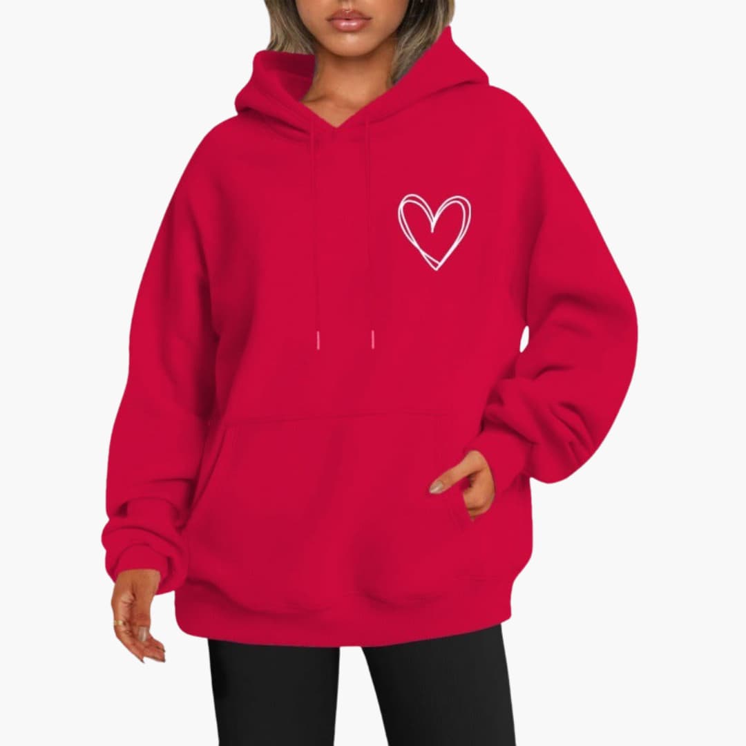 Kapuzensweatshirt mit Kängurutasche für Damen