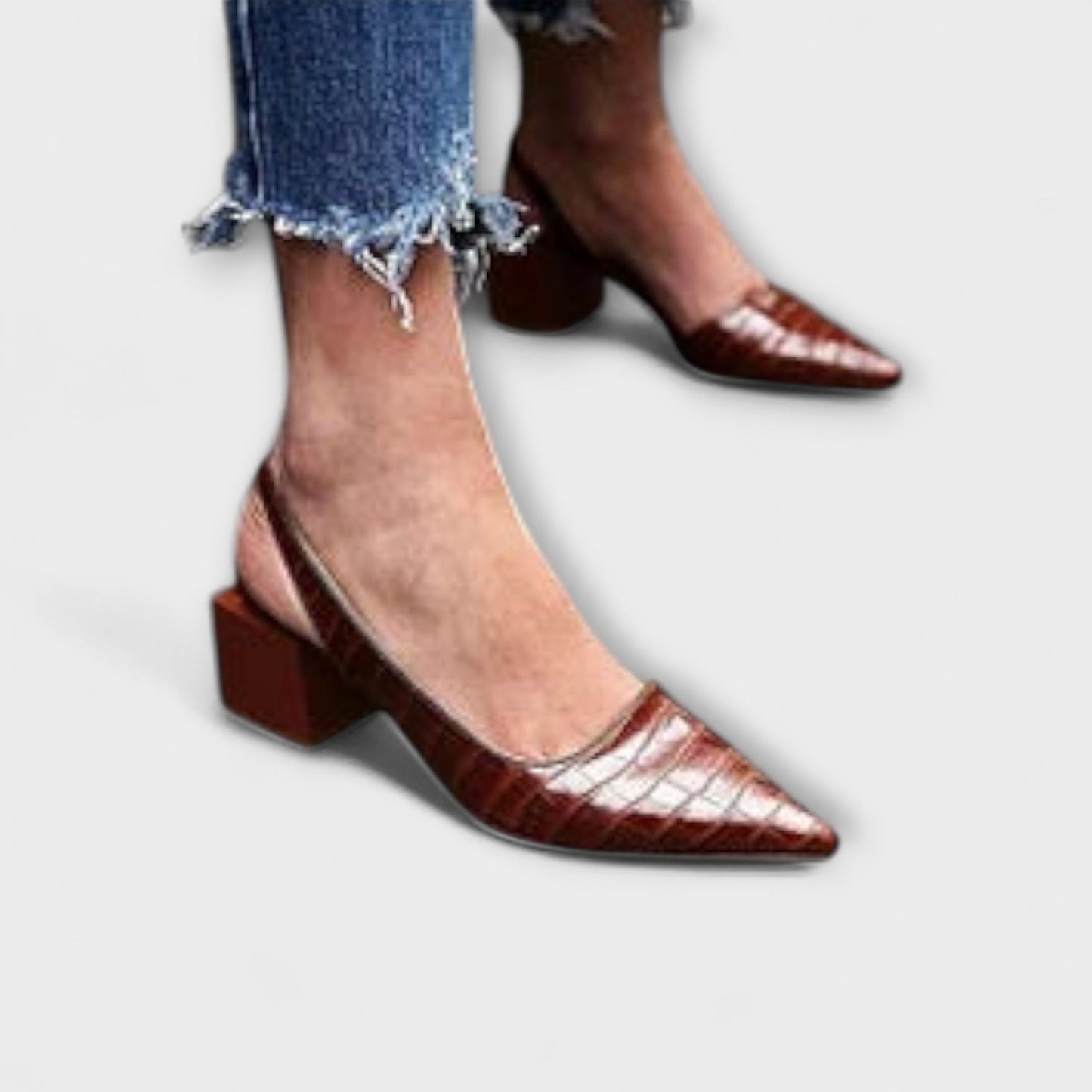Bethany - Unregelmäßige Slingbacks Klobige Absätze