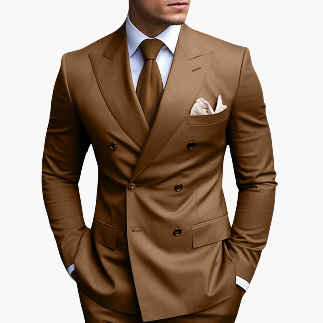 Doppelreihiger Slim Fit Anzug für Herren