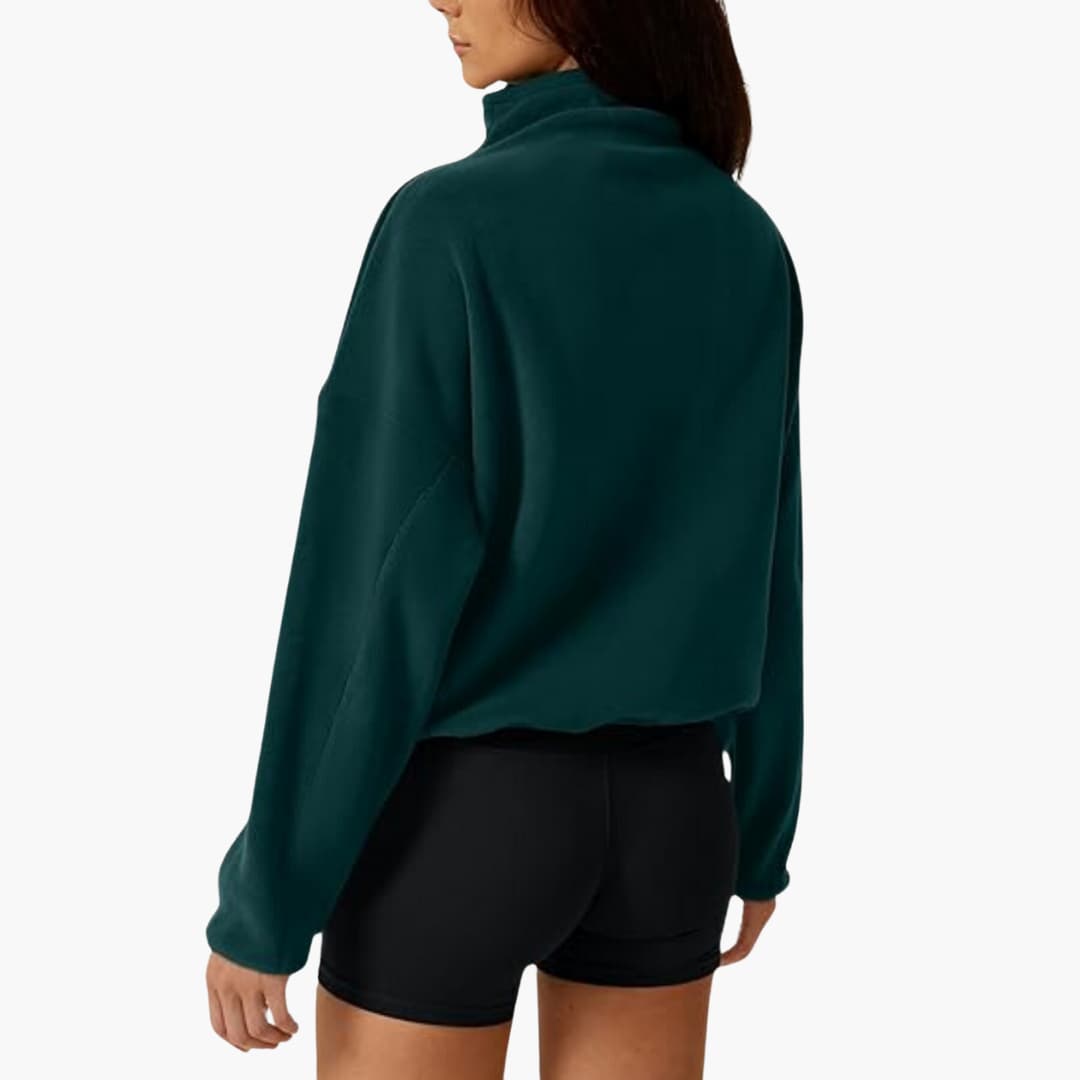 Halb-Zip Fleece-Sweatshirt für Damen