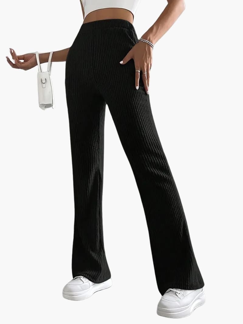 Hohe Taille Weitbein Hose für Damen