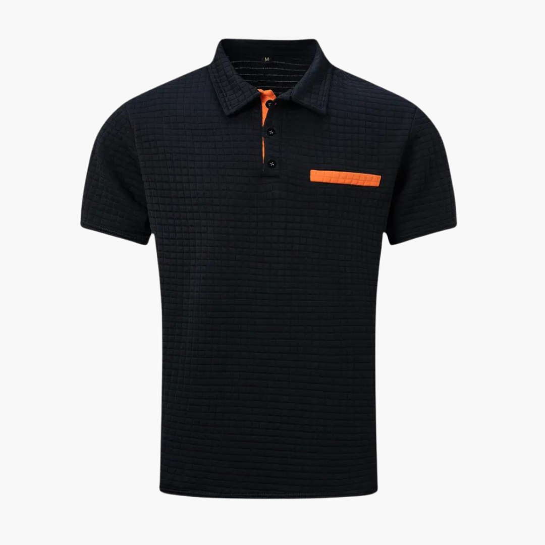 Texturiertes Slim Fit Polohemd für Herren