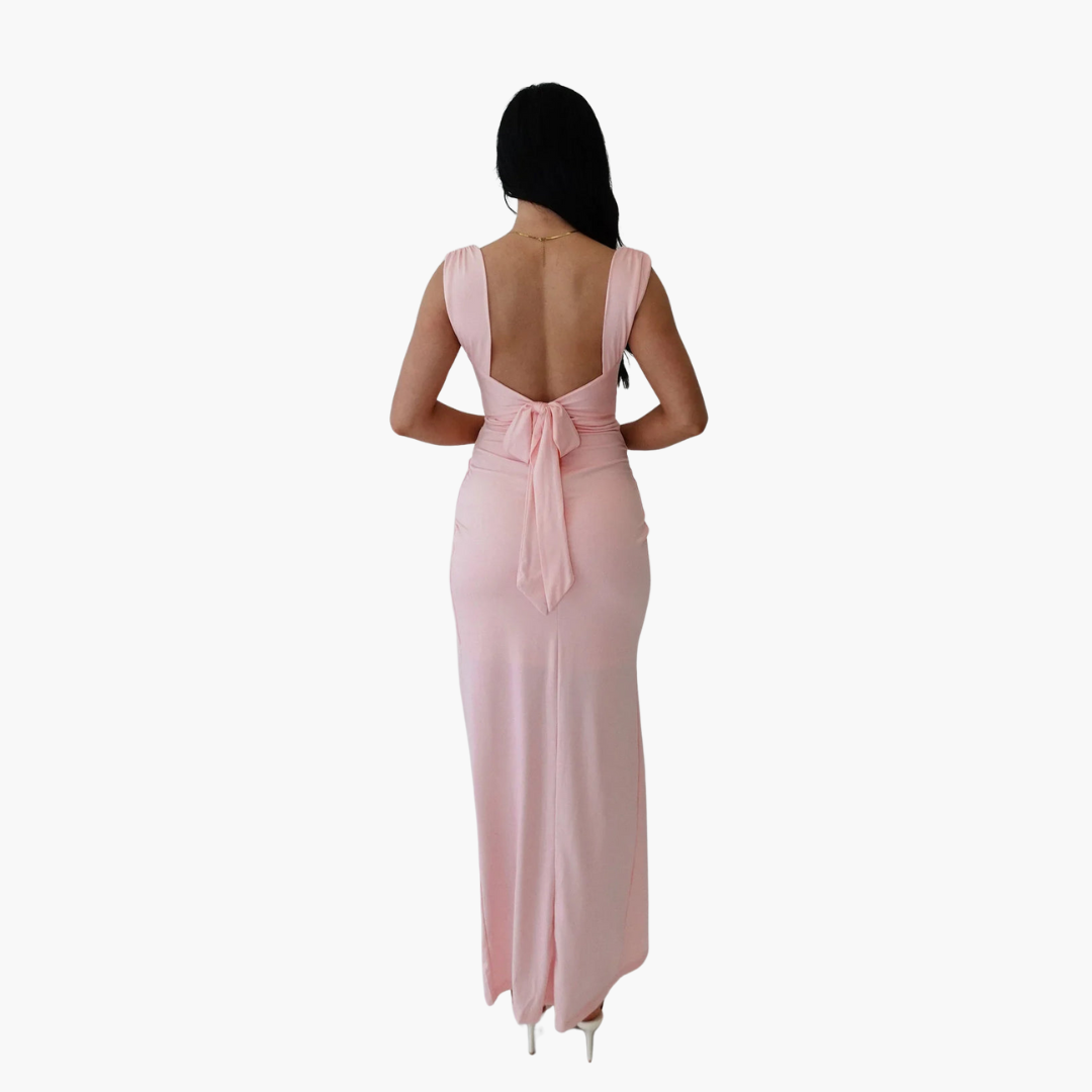 Gerüschtes Abendkleid mit Schlitz für Damen