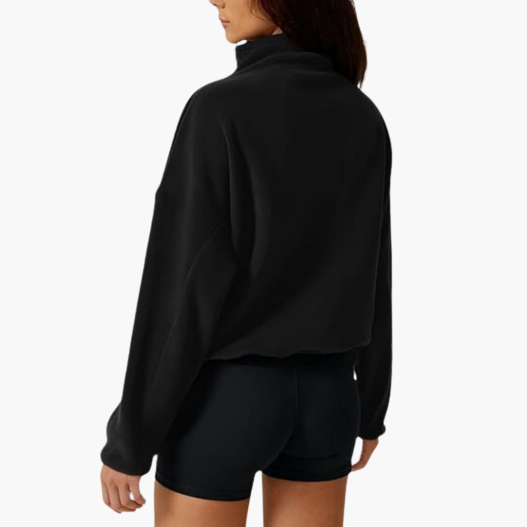 Halb-Zip Fleece-Sweatshirt für Damen