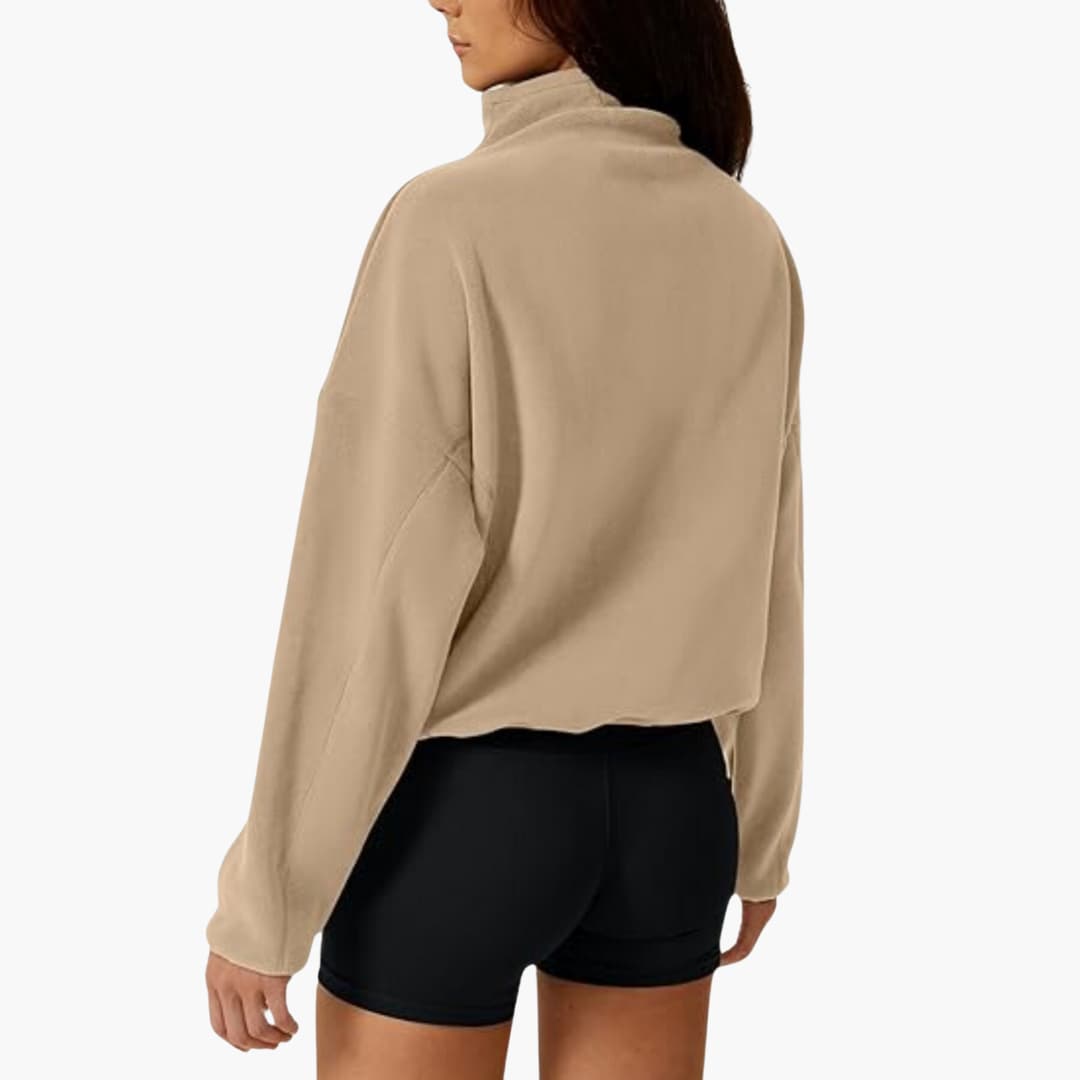 Halb-Zip Fleece-Sweatshirt für Damen