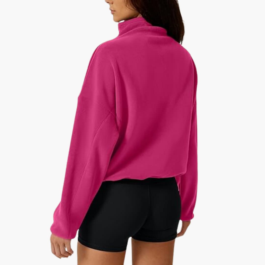 Halb-Zip Fleece-Sweatshirt für Damen