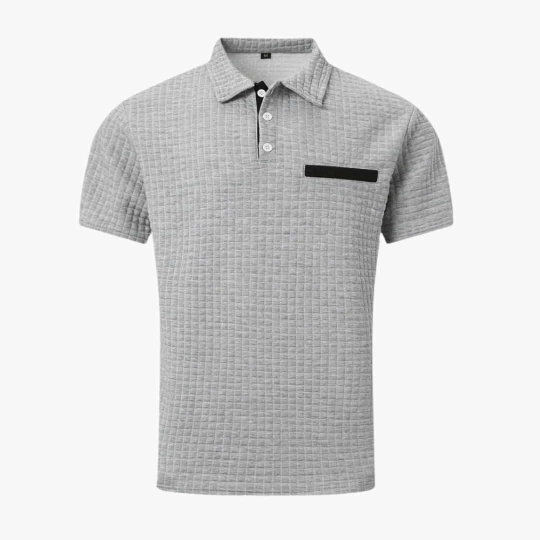 Texturiertes Slim Fit Polohemd für Herren