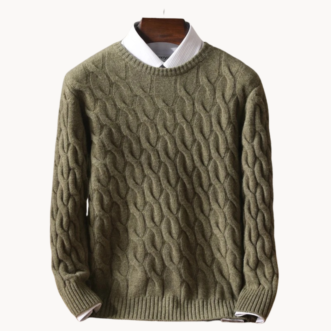 Zopfmuster Strickpullover für Herren