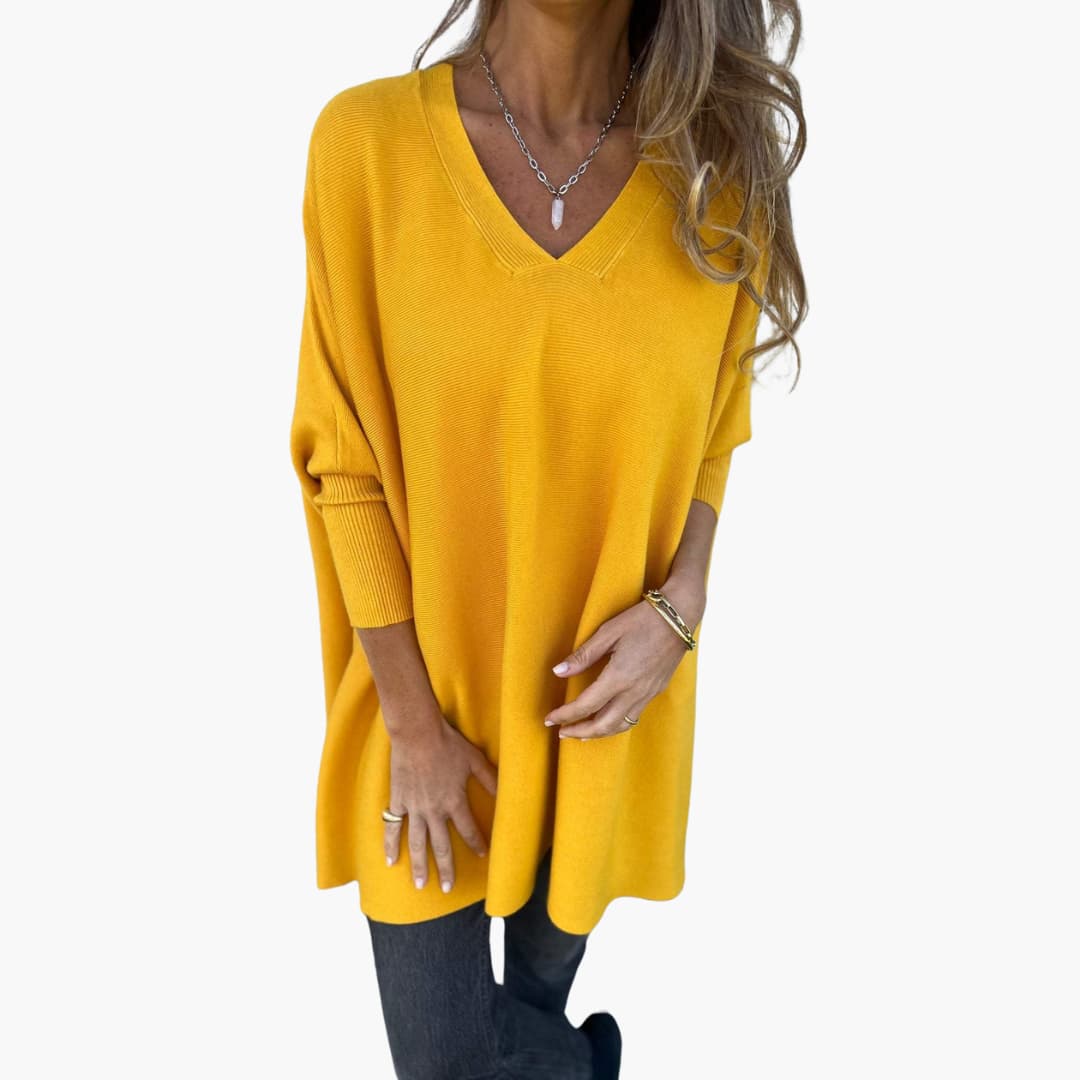V-Ausschnitt Strickpullover für Damen