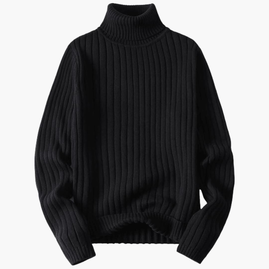 Gerippter Rollkragenpullover für Herren