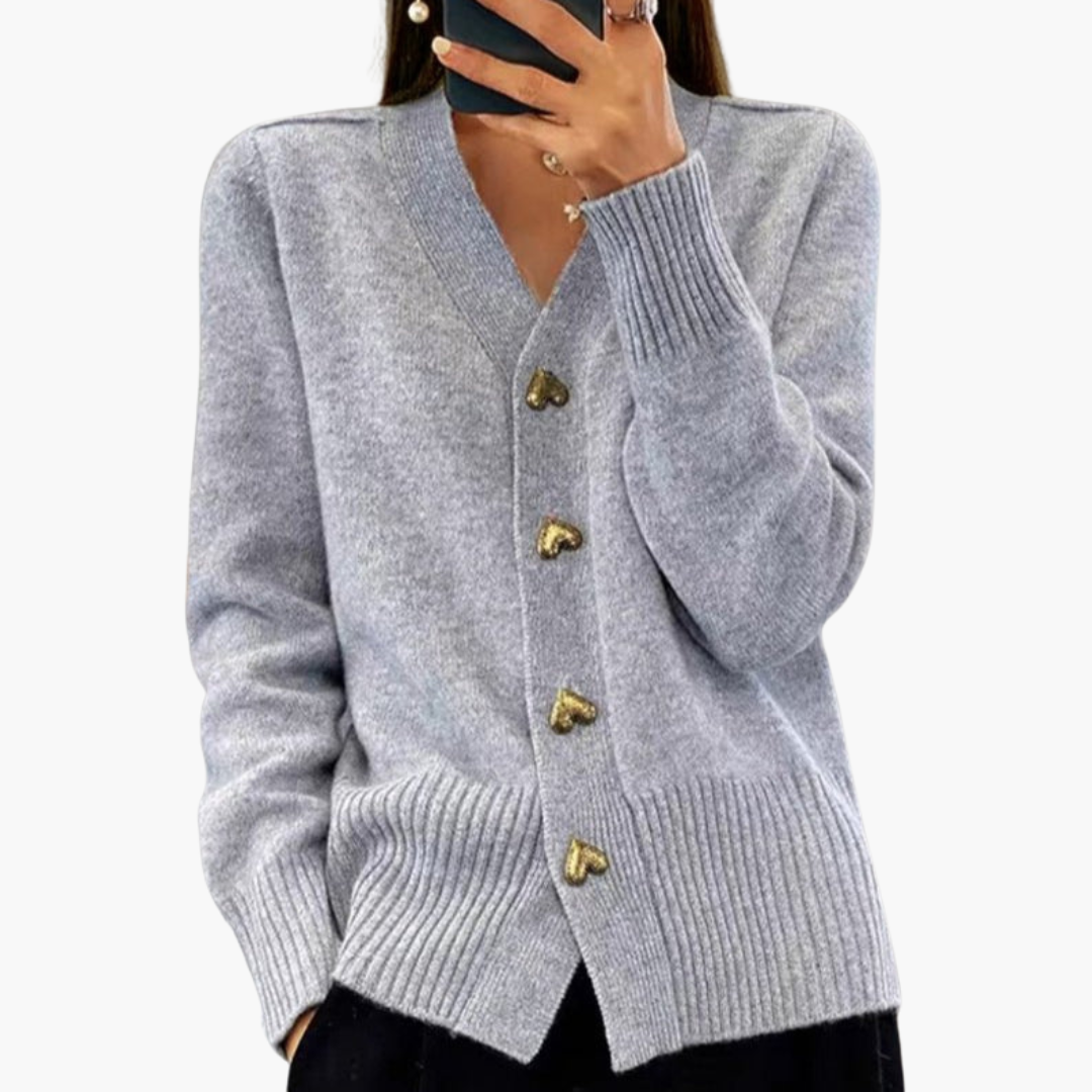 Herzknopf Strickjacke für Damen
