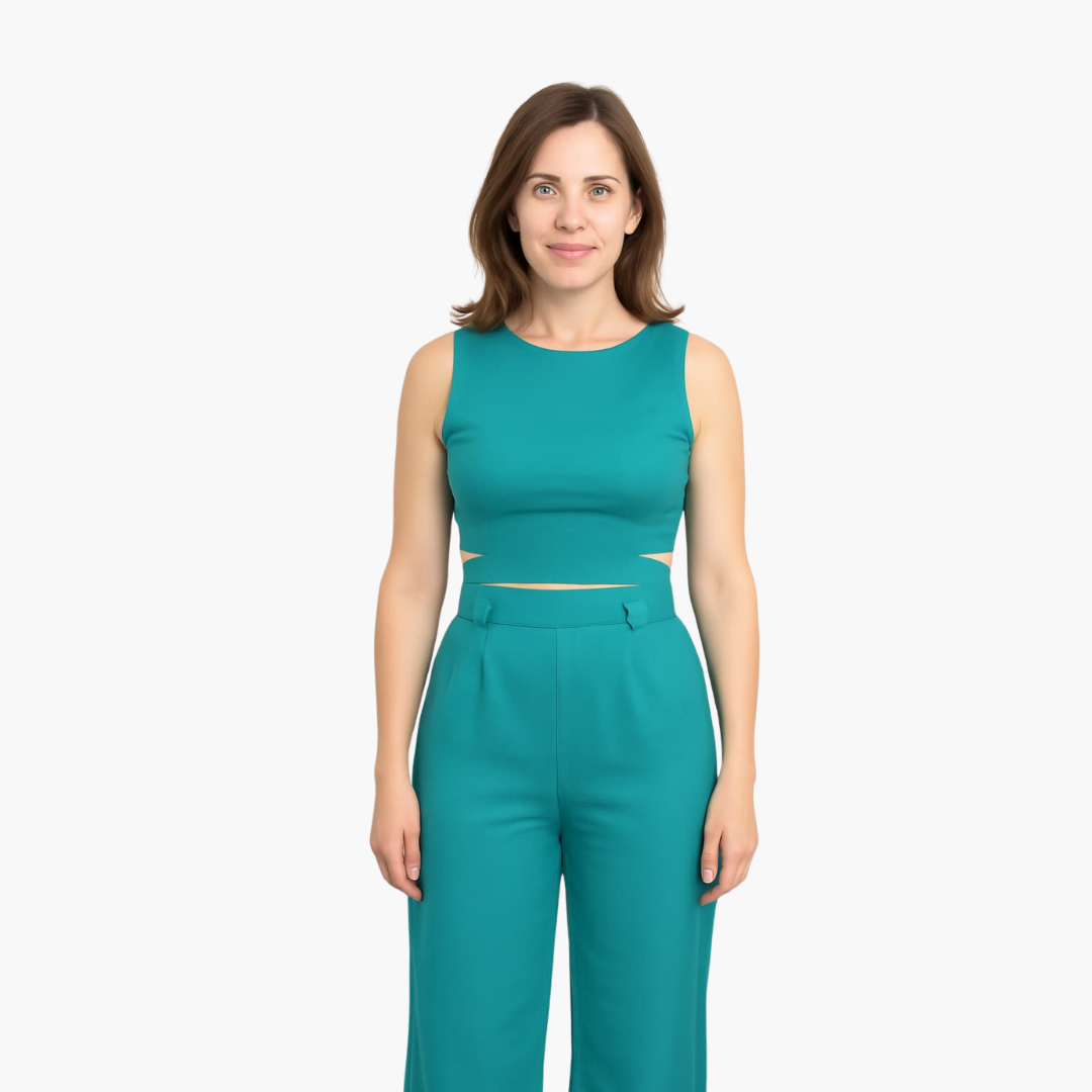 Crop Top Hosen Set für Damen