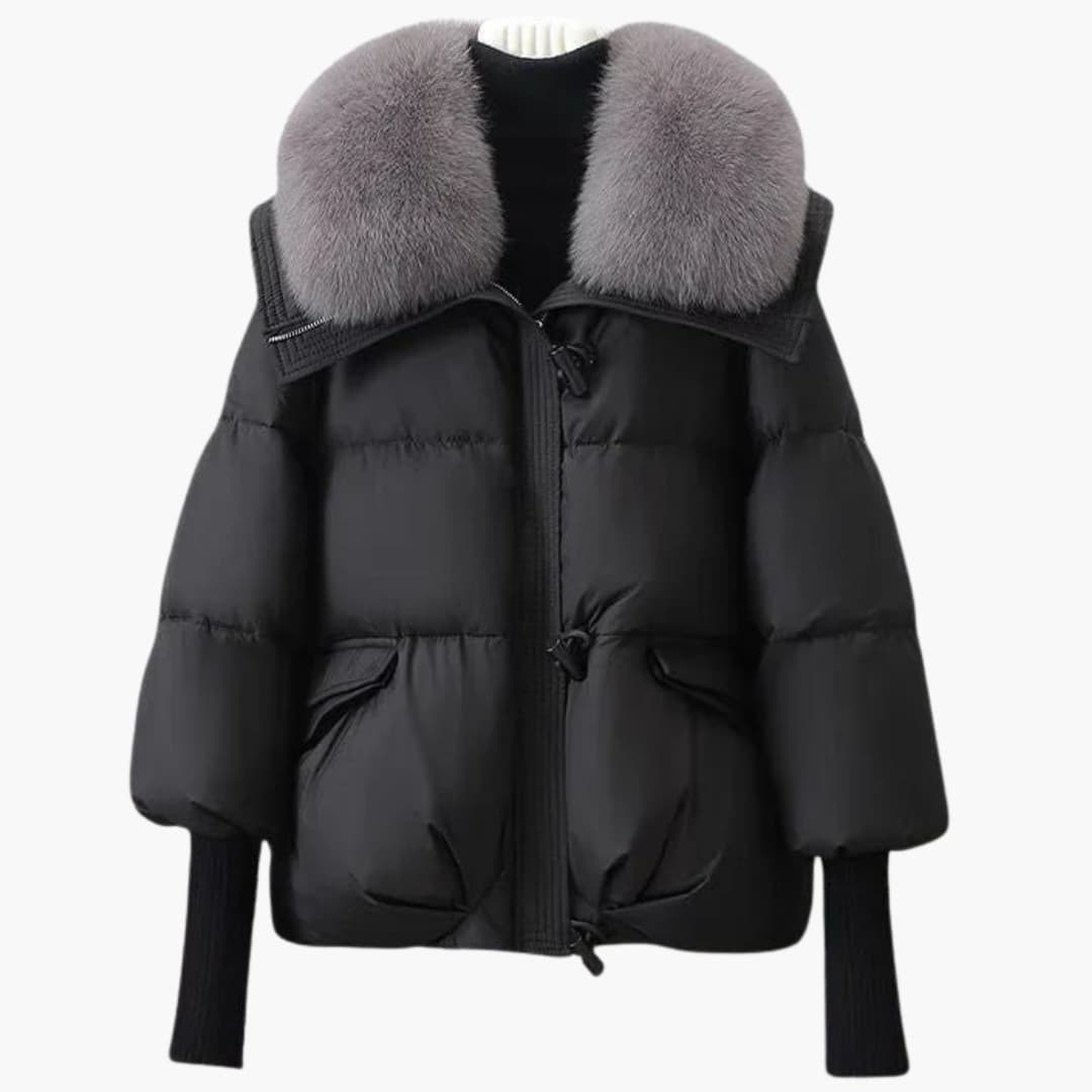 Kunstpelzkragen Jacke für Damen