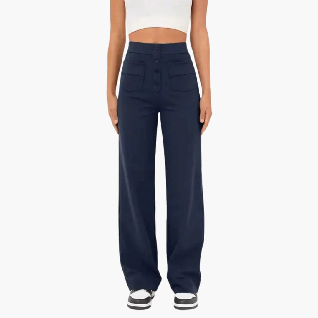 Hohe Taille Stoffhose für Damen