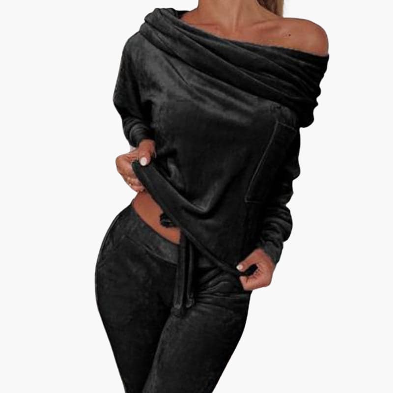 Schulterfreies Zweiteiler Lounge Set für Damen
