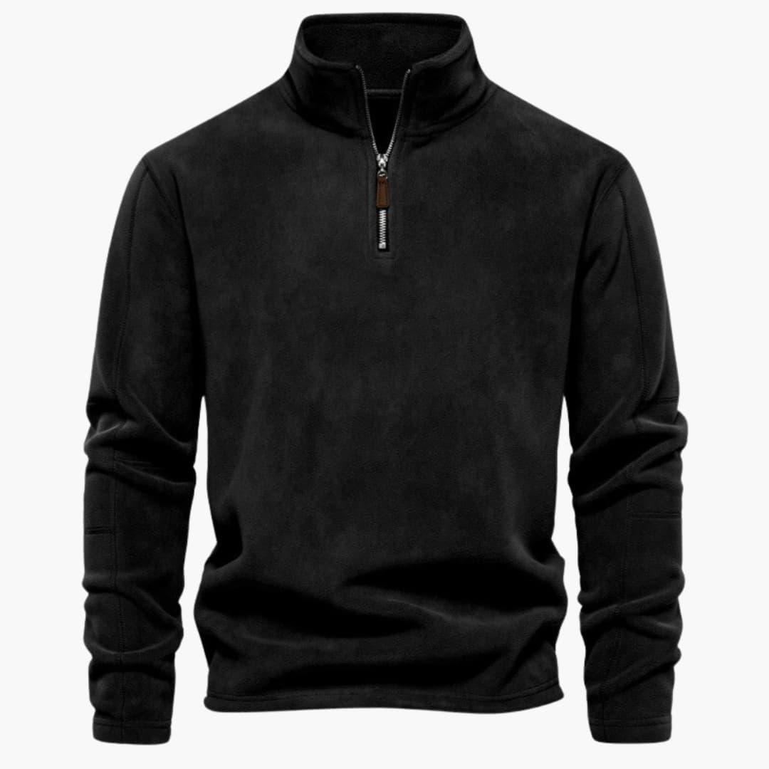 Viertelreißverschluss Fleecepullover für Herren