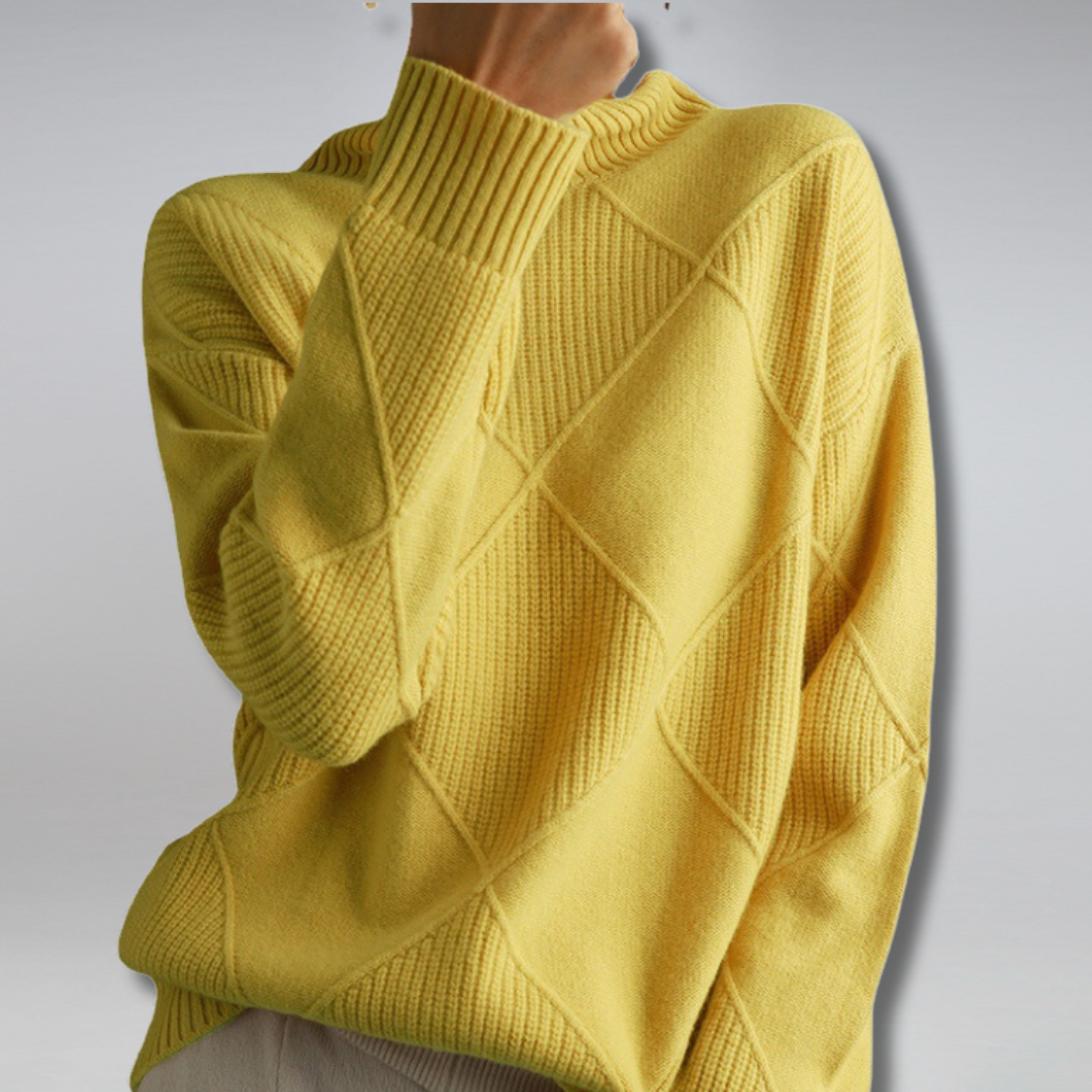 Gerippter Rollkragenpullover für Damen