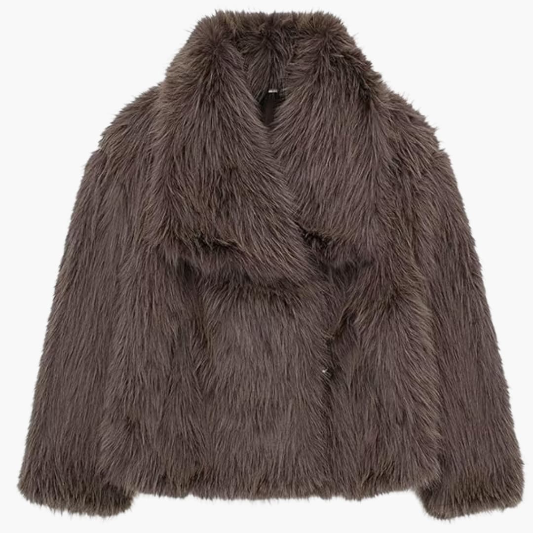 Flauschiger Mantel für Damen