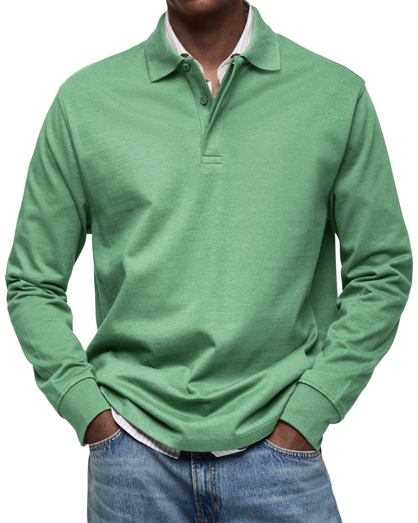 Maleko | Lässiges Langarm-Poloshirt