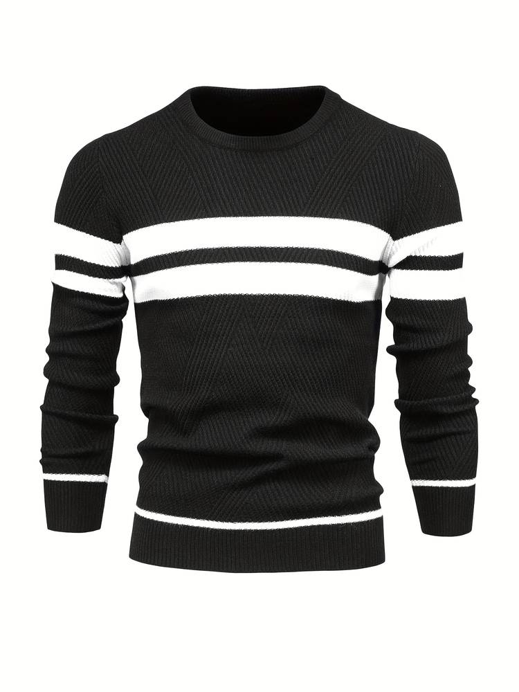 Herren-Strickpullover mit Streifen