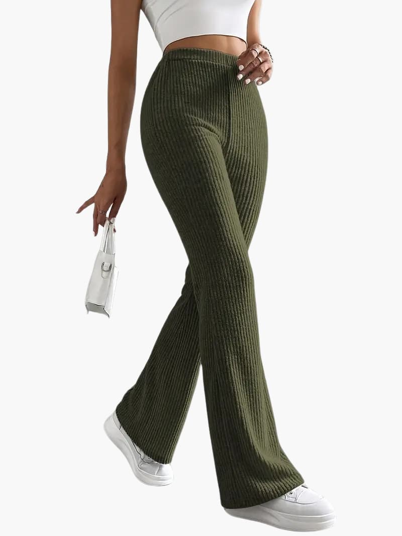 Hohe Taille Weitbein Hose für Damen