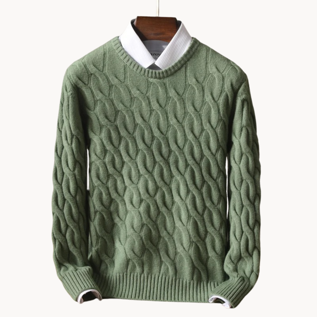 Zopfmuster Strickpullover für Herren