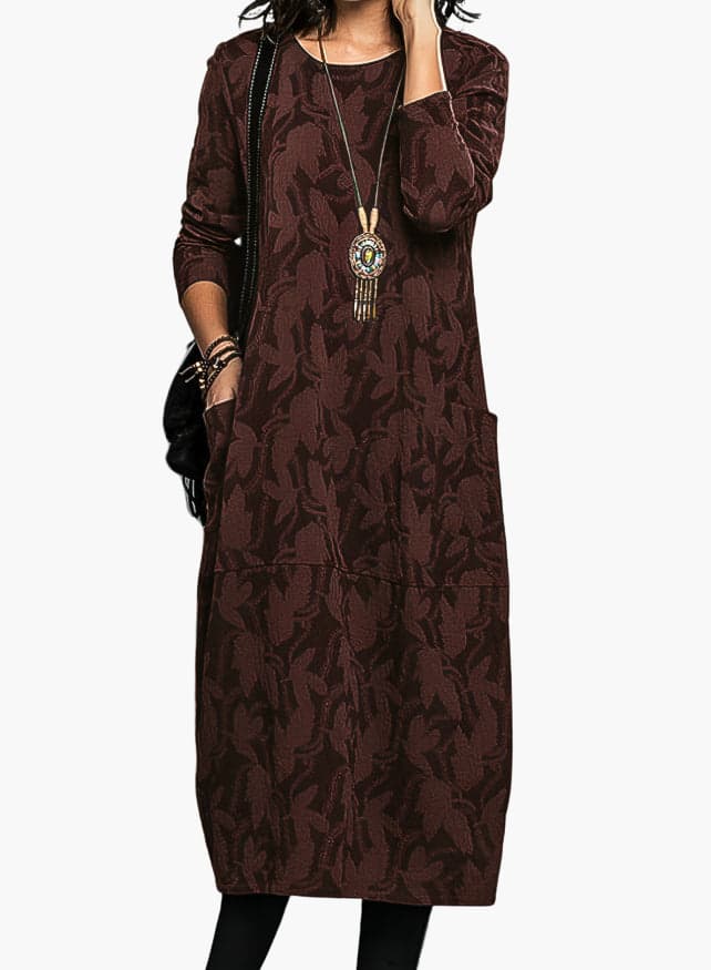 Rundhals Winterkleid für Damen