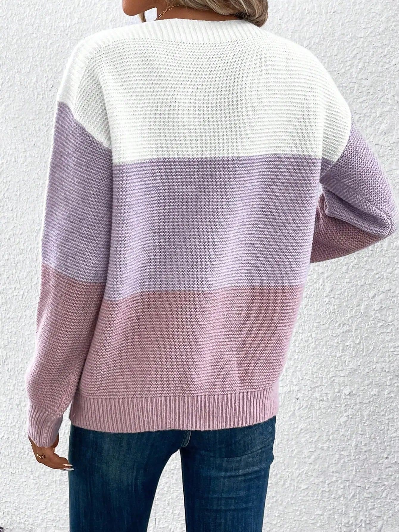 Gerippter Winterpullover für Damen