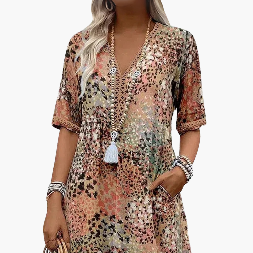 Blumenmuster Kleid für Damen