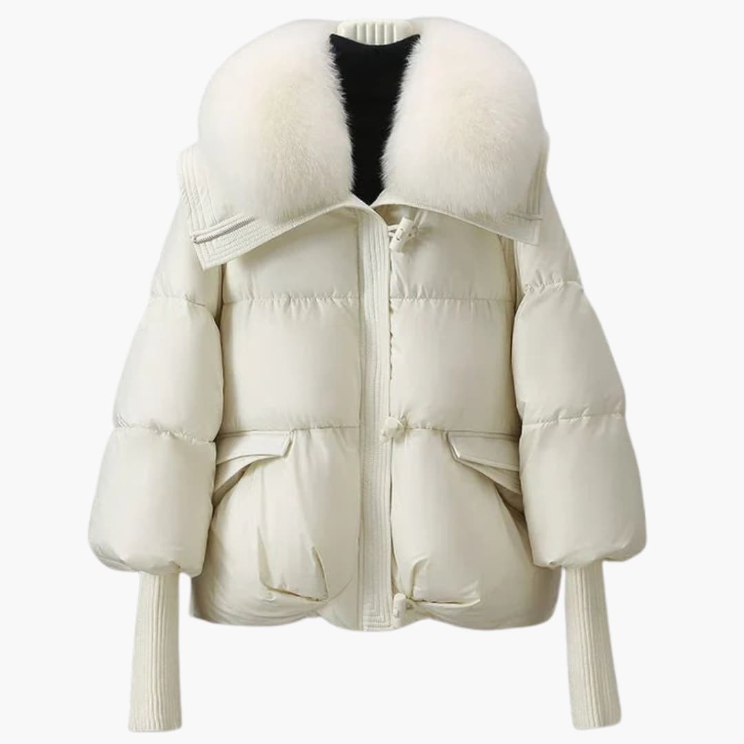 Kunstpelzkragen Jacke für Damen