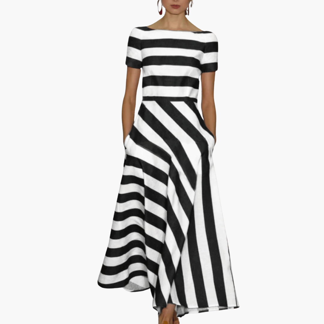 Gestreiftes Maxi Kleid für Damen