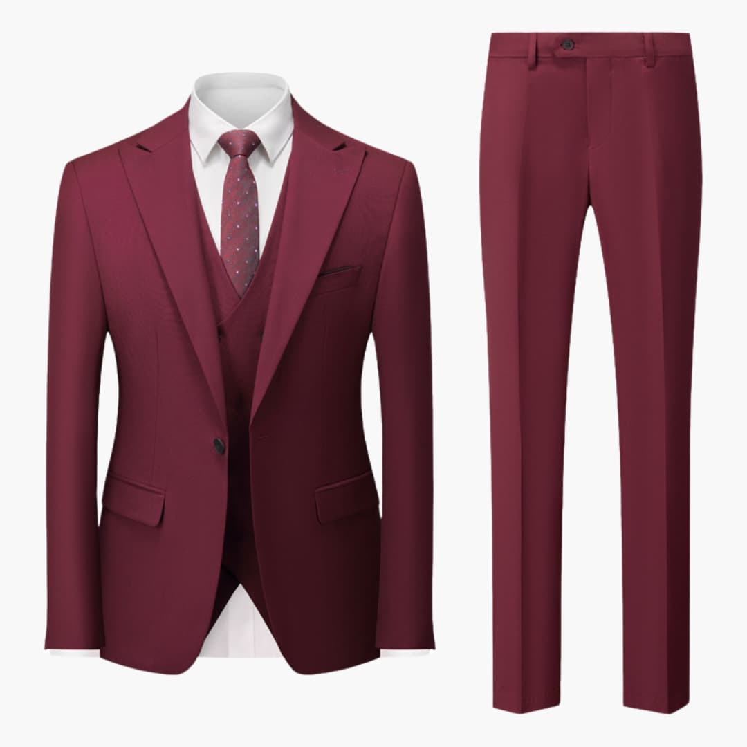 Dreiteiliger Slim-Fit Herrenanzug