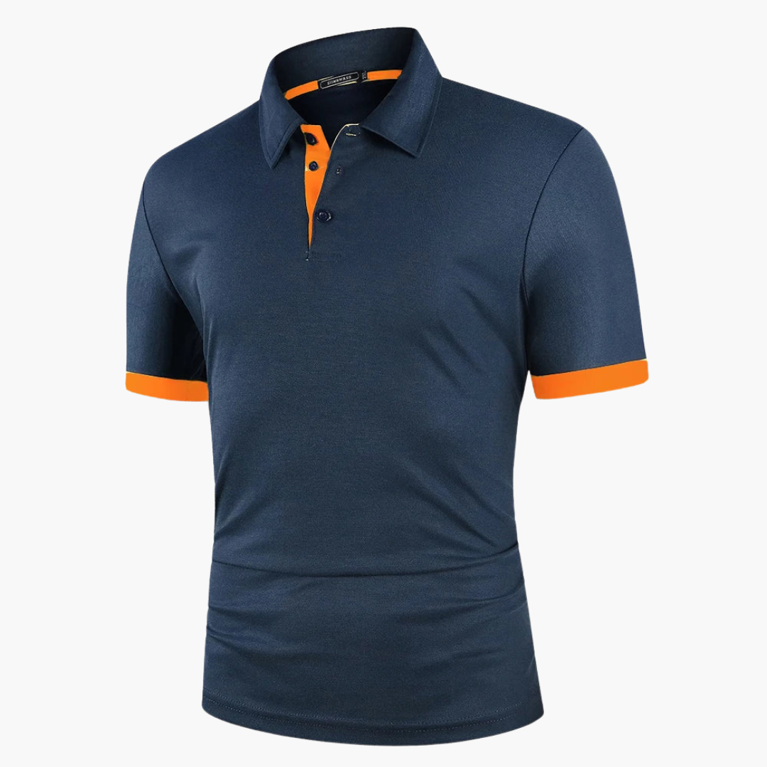 Geripptes Poloshirt mit Kontrast für Herren