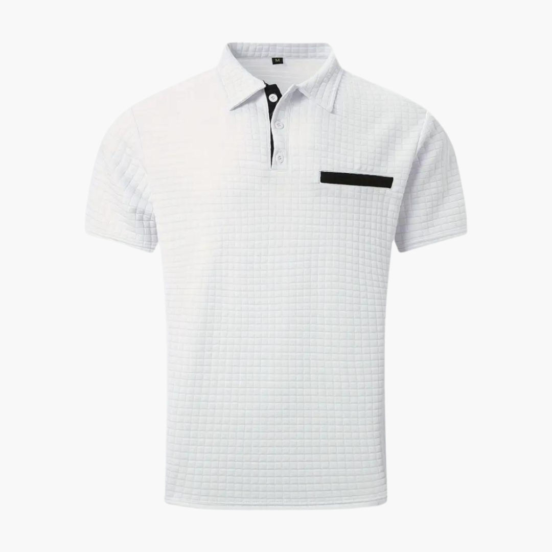 Texturiertes Slim Fit Polohemd für Herren