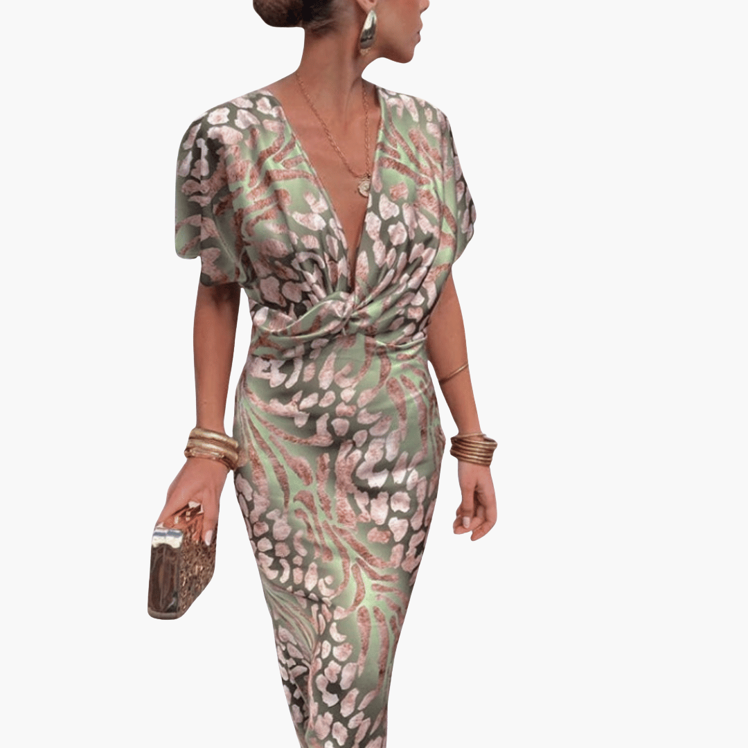 Twist V-Ausschnitt Maxikleid für Damen