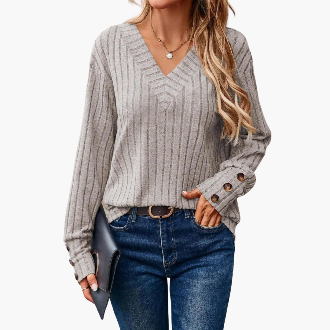 Winter V-Ausschnitt Strickpullover für Damen