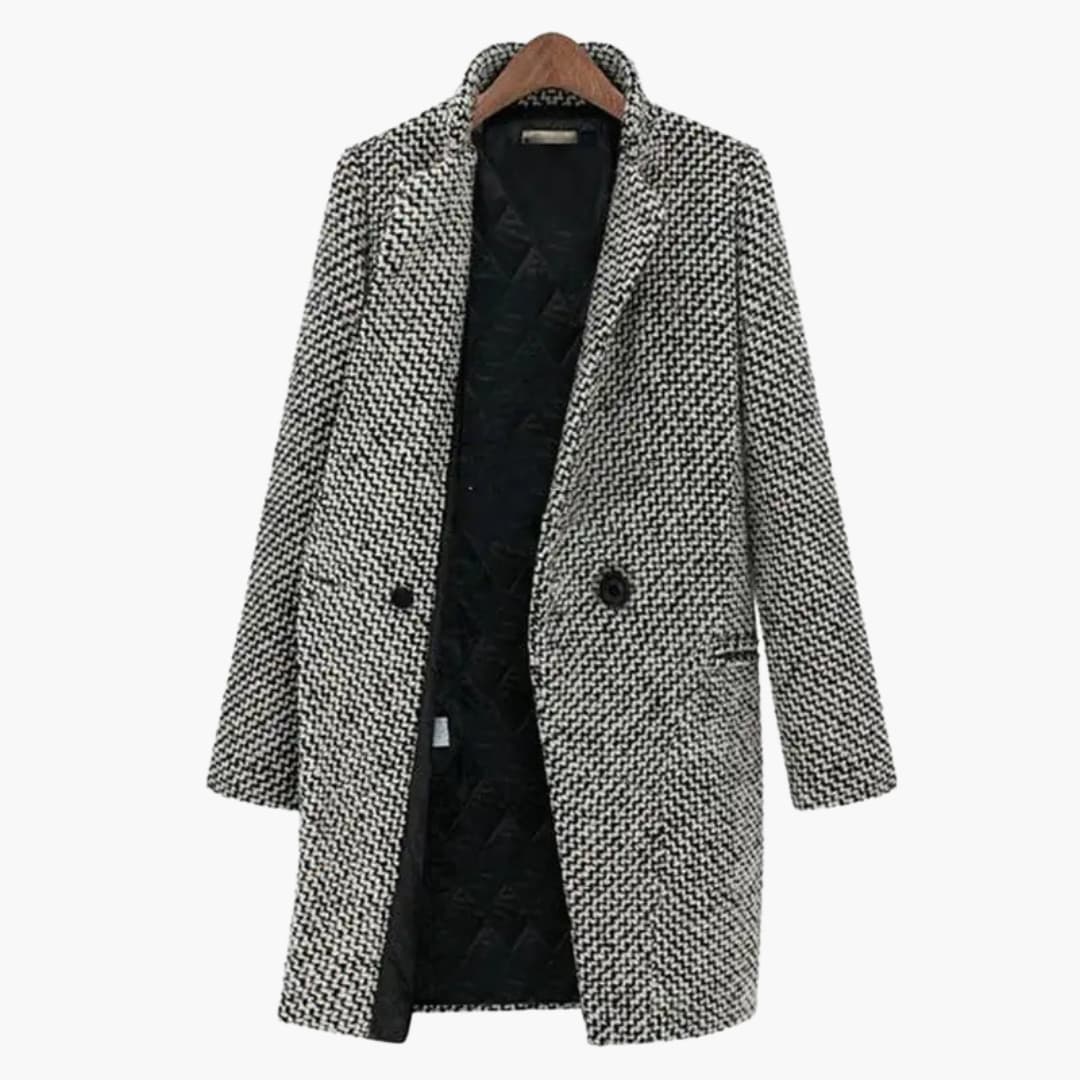 Hahnentritt Midi Mantel für Damen