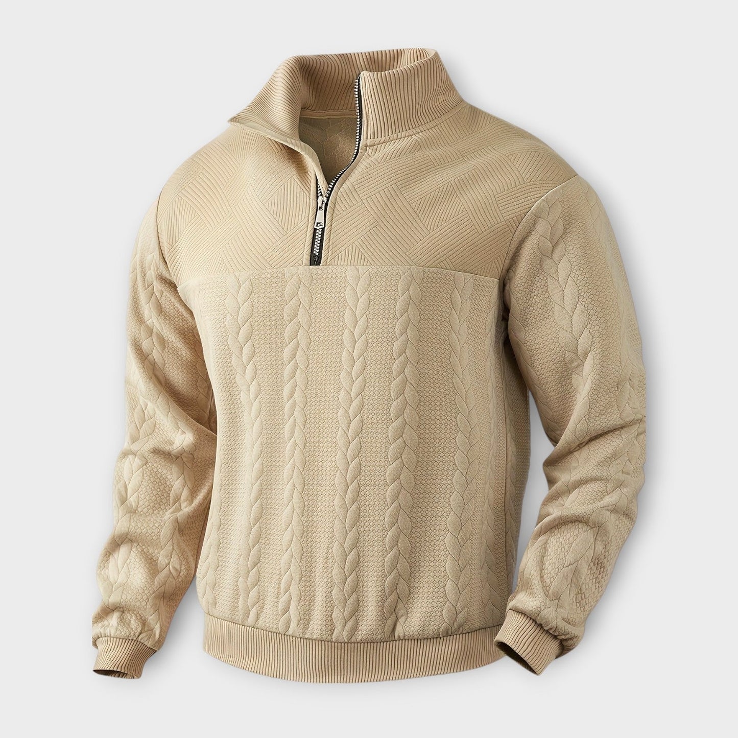 Vintage Halb-Zip Pullover für Herren