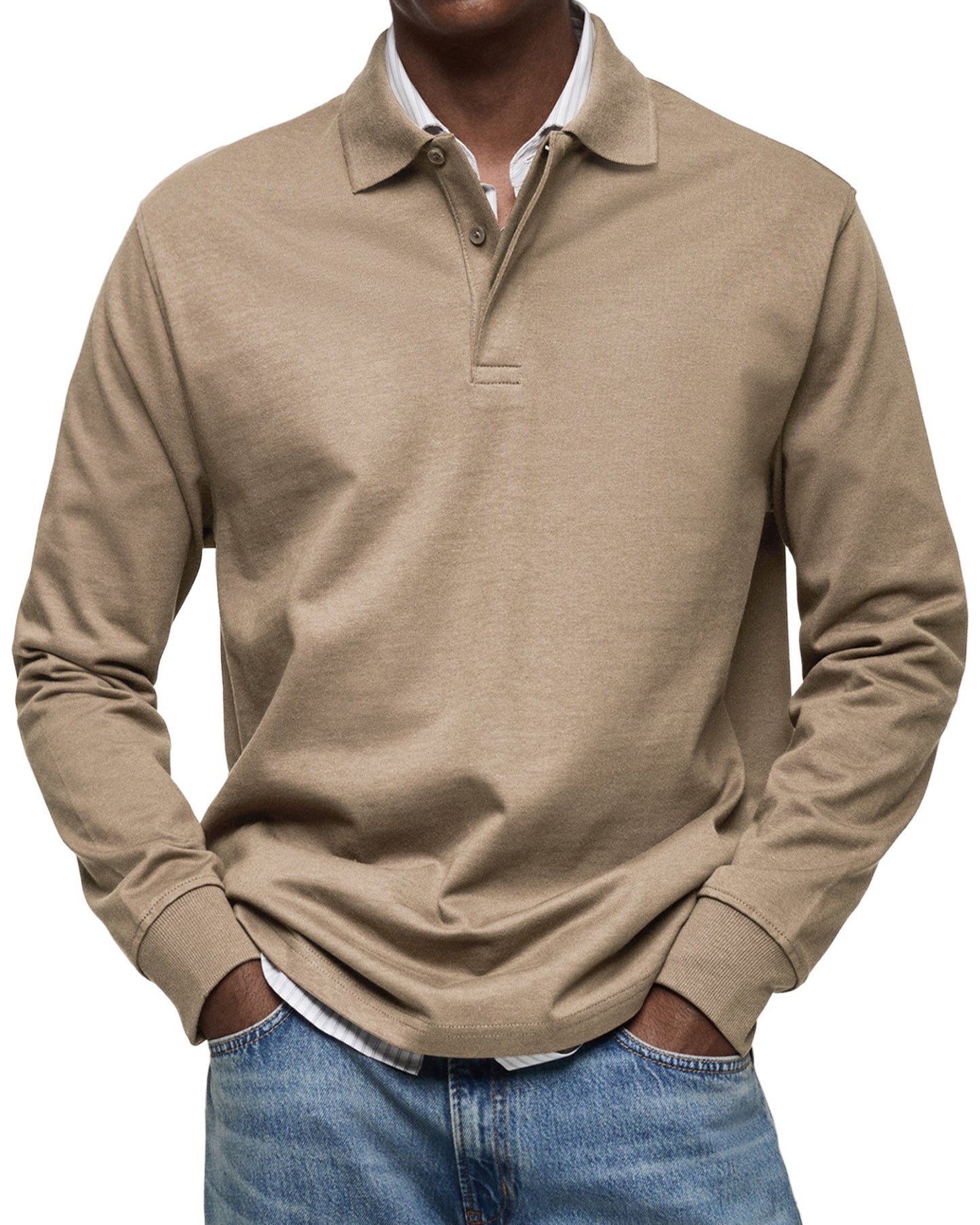 Maleko | Lässiges Langarm-Poloshirt