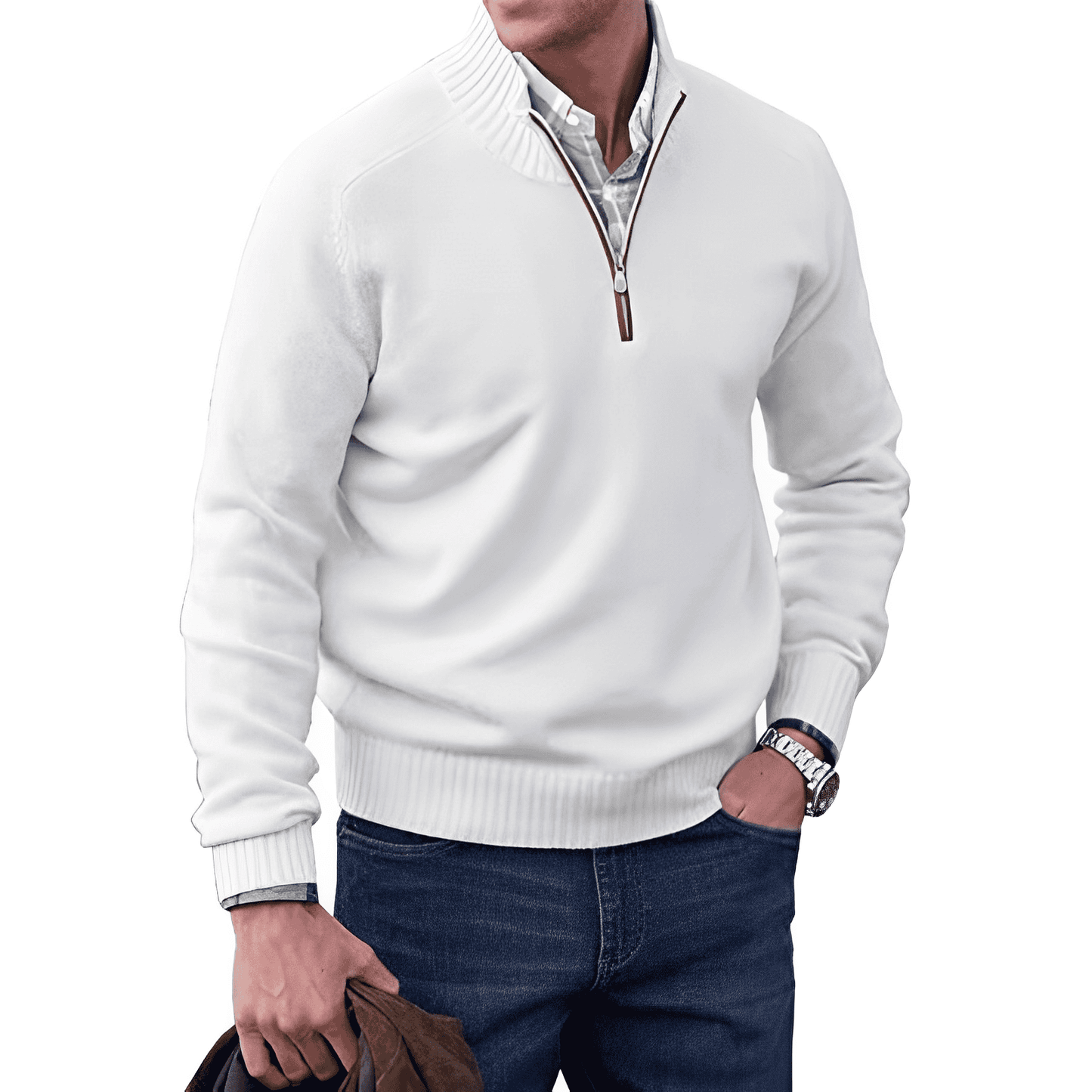 Halb-Zip Strickpullover für Herren